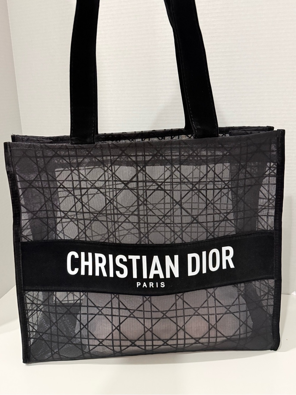 Dior Beauty Black Logo Mesh Tote